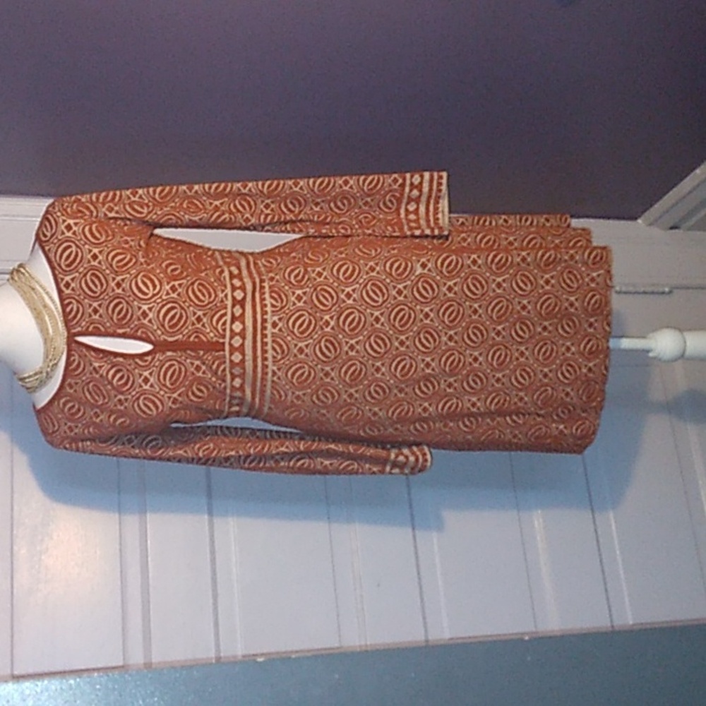 Studio dress, long sleeve, with lining  , with peekaboo neckline. sz S